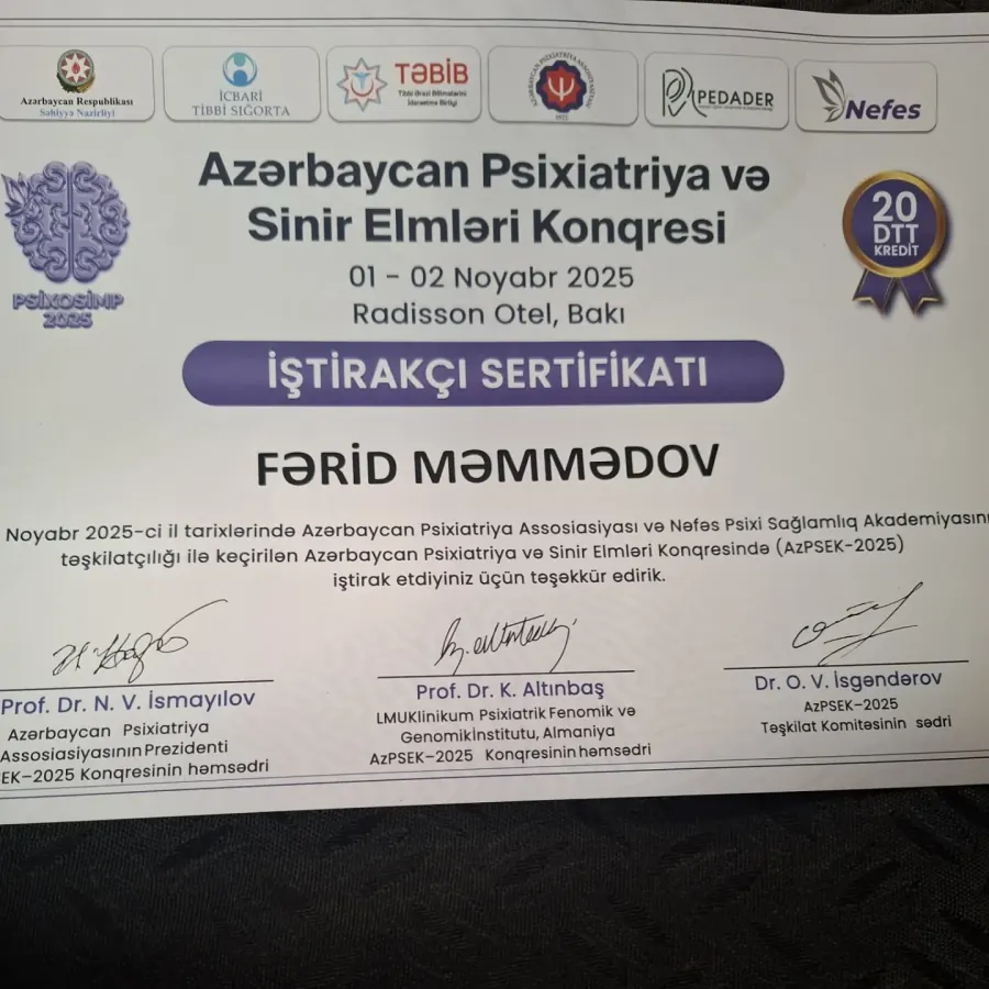 İştirakçı sertifikatı — böyütmək üçün klikləyin